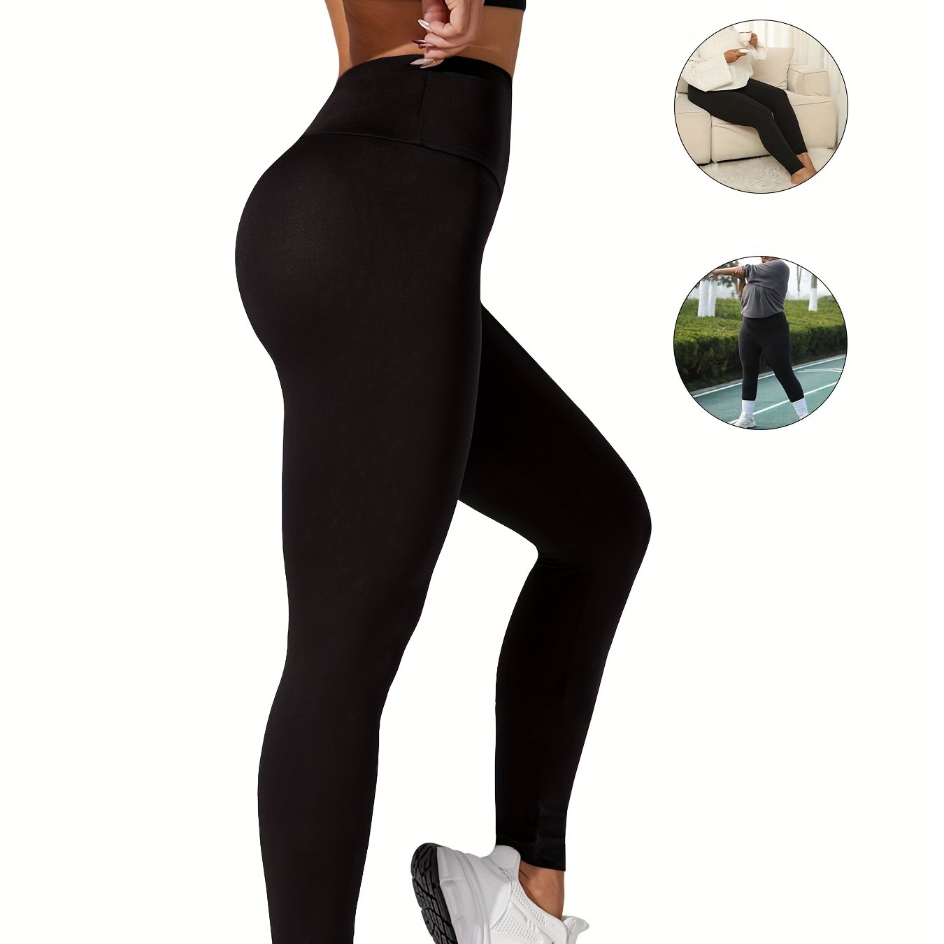 Plus Size Women's High Waist Yoga Leggings Bright Green Tummy Control Stretchy Workout Pants