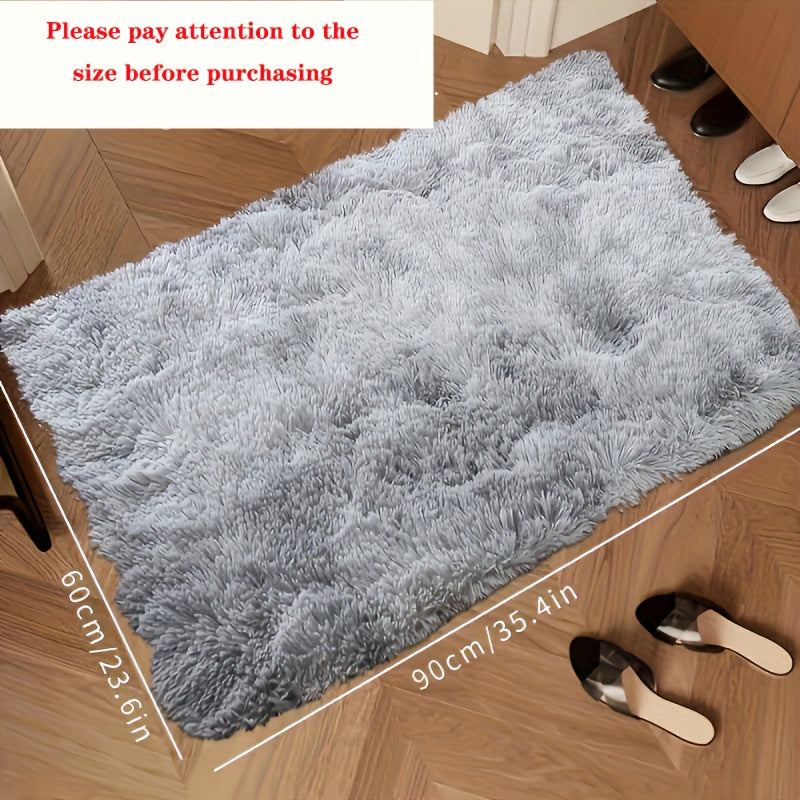 Plush Shaggy Area Rug Soft Polyester Fiber Easy to Clean Stain Resistant