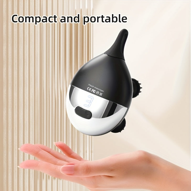 Wireless Electric Head and Shoulder Massager with 8 Detachable Heads and 4 Modes for Full Body Relief