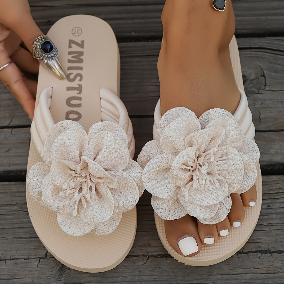 Women's Floral Flip-Flops Summer Beach Slides Casual Open Toe Sandals