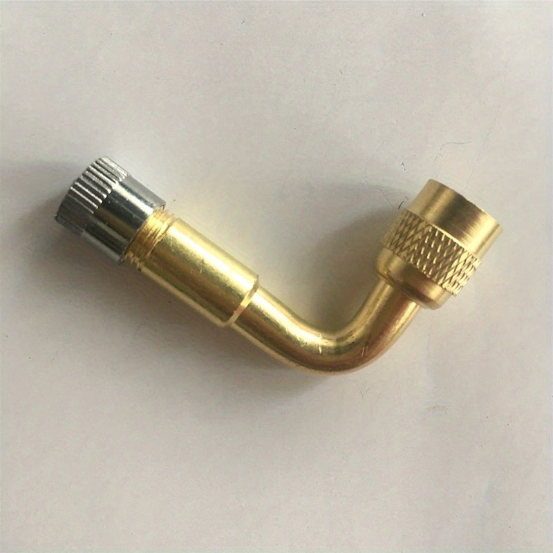 Motorcycle Copper Valve Adapter Tire Tube Extension Silver 90 Degree