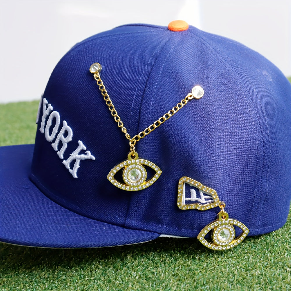 Sparkling Brooch Hat Pin and Chain Set for Women, New Year Gift