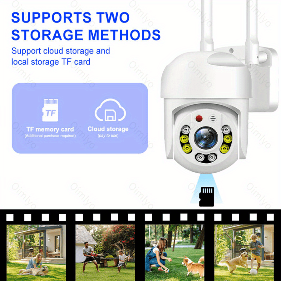 WiFi Security Camera 1080p Auto Tracking Night Vision AI Human Detection Two-Way Audio 360° Panoramic USB
