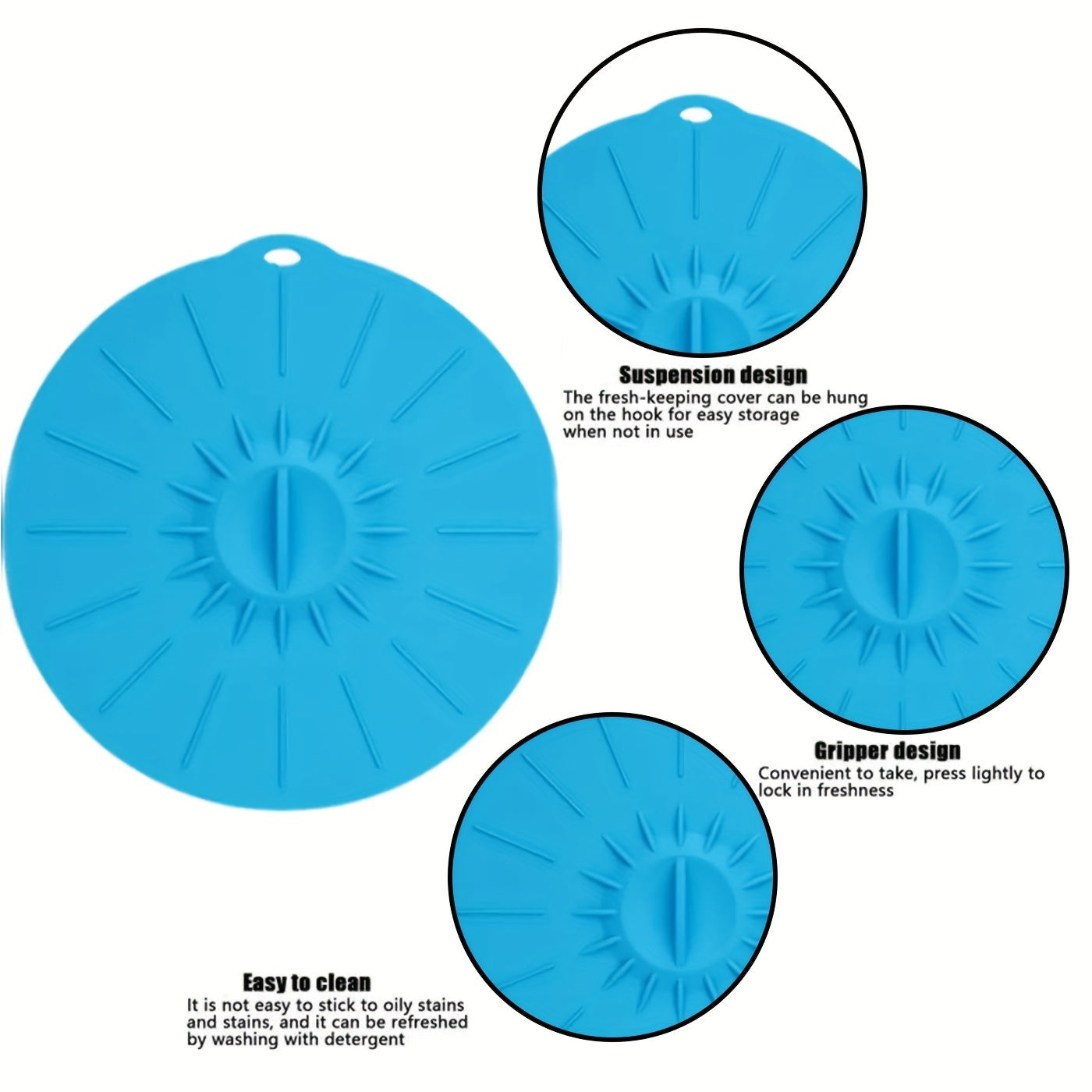 Set of 5 Silicone Food Covers Microwave and Dishwasher Safe Various Sizes