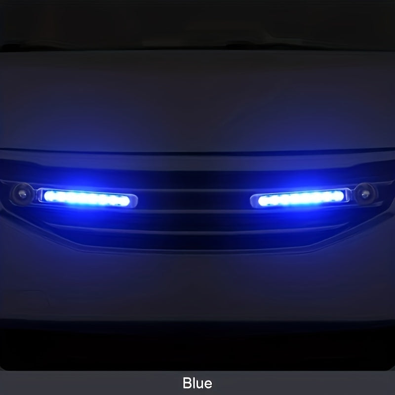 Car Exterior LED Light Decoration Kit 2pcs Rotation Fan Auxiliary Lighting