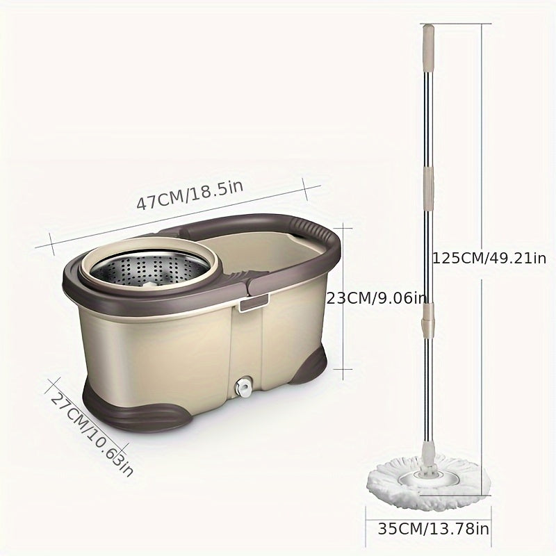 Automatic Rotation Mop Set with Bucket and 3 Replacement Heads for Wood Floors