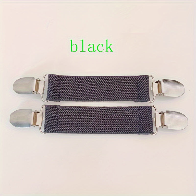 Set of 2 Nylon Elastic Bed Sheet Straps with Anti-Slip Clips for Secure Fit