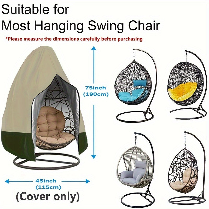 Funda para silla colgante exterior 210D con cremallera para sillas tipo huevo y columpios de patio