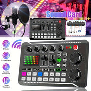 USB Live Sound Card Audio Interface with Voice Changer and DJ Effects for Streaming Podcasting Gaming