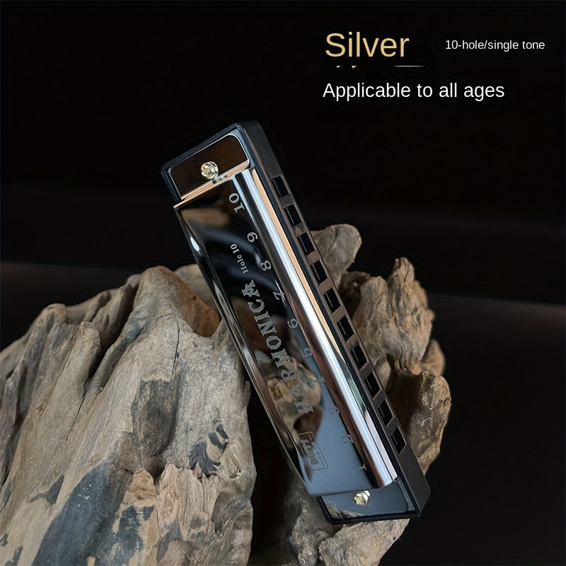 10-Hole Harmonica for Beginners Copper Core Resin Music Gift