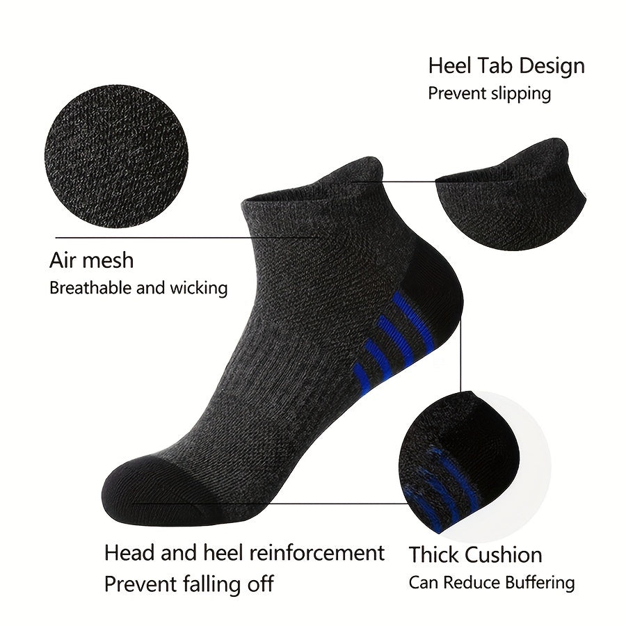 Men's Cotton Striped Sports Socks Breathable Soft Summer Fitness Pack of 12