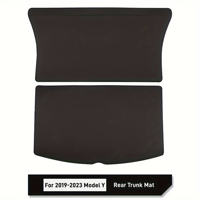 Alfombrilla de cuero sintético para maletero trasero para Tesla Model Y/3, revestimiento de carga para todo el clima