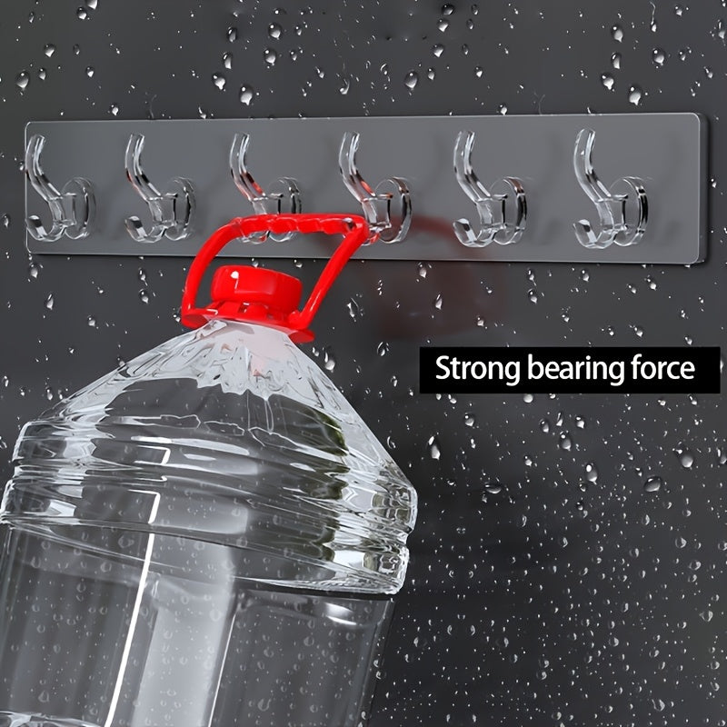 Ganchos adhesivos transparentes impermeables para montaje en pared en baño y dormitorio