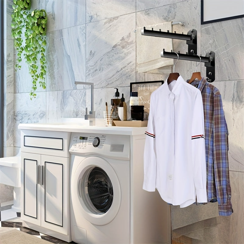 Stainless Steel Coat Rack with Swing Arm for Bathroom Bedroom Laundry Room