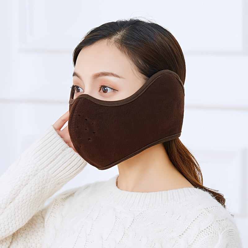 Erkaklar uchun shamolga chidamli yuz maskasi, sovuq ob-havo uchun quloqni himoya qilish va issiq polyester mato bilan