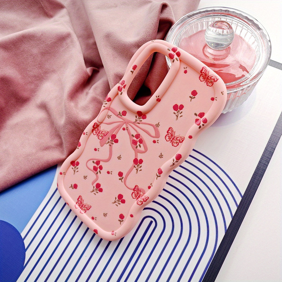 Pink Floral Butterfly Phone Case for Girls TPU Protective Cover for Xiaomi Redmi Poco Infinix Tecno