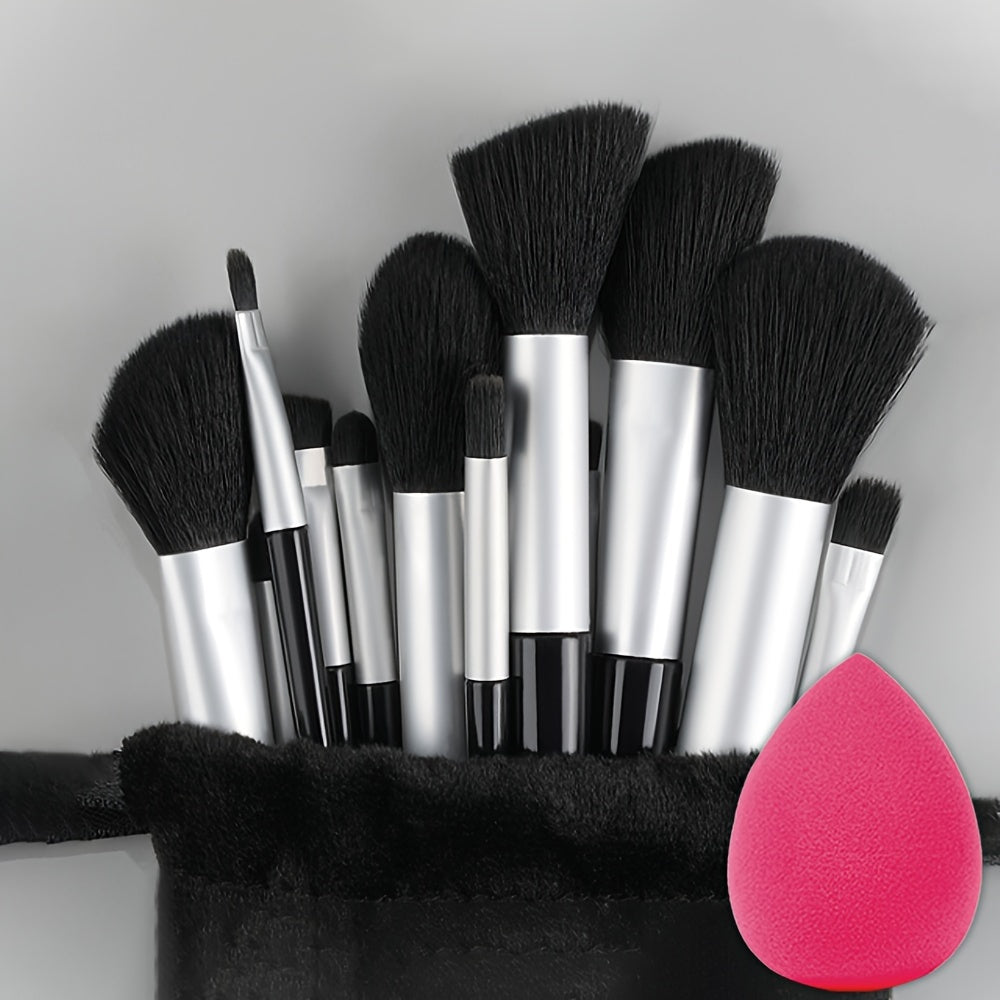 13pcs Makeup Brush Set Nylon Bristles Professional Fluffy for Face Eyeshadow Blush