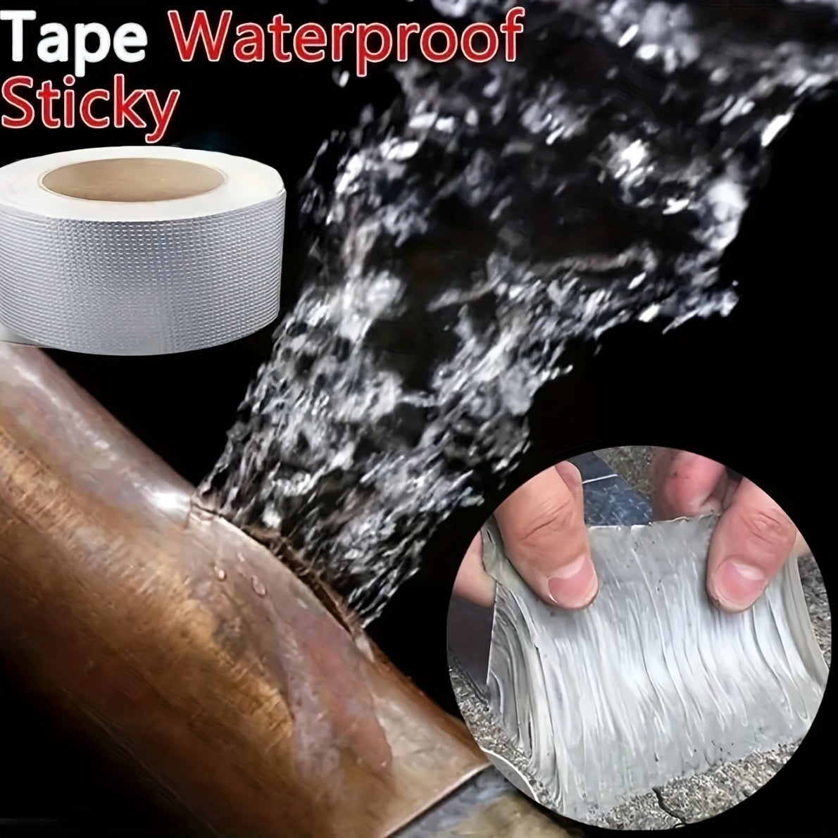 Outdoor Waterproof Butyl Aluminum Foil Tape for Leak Repair Multiple Sizes