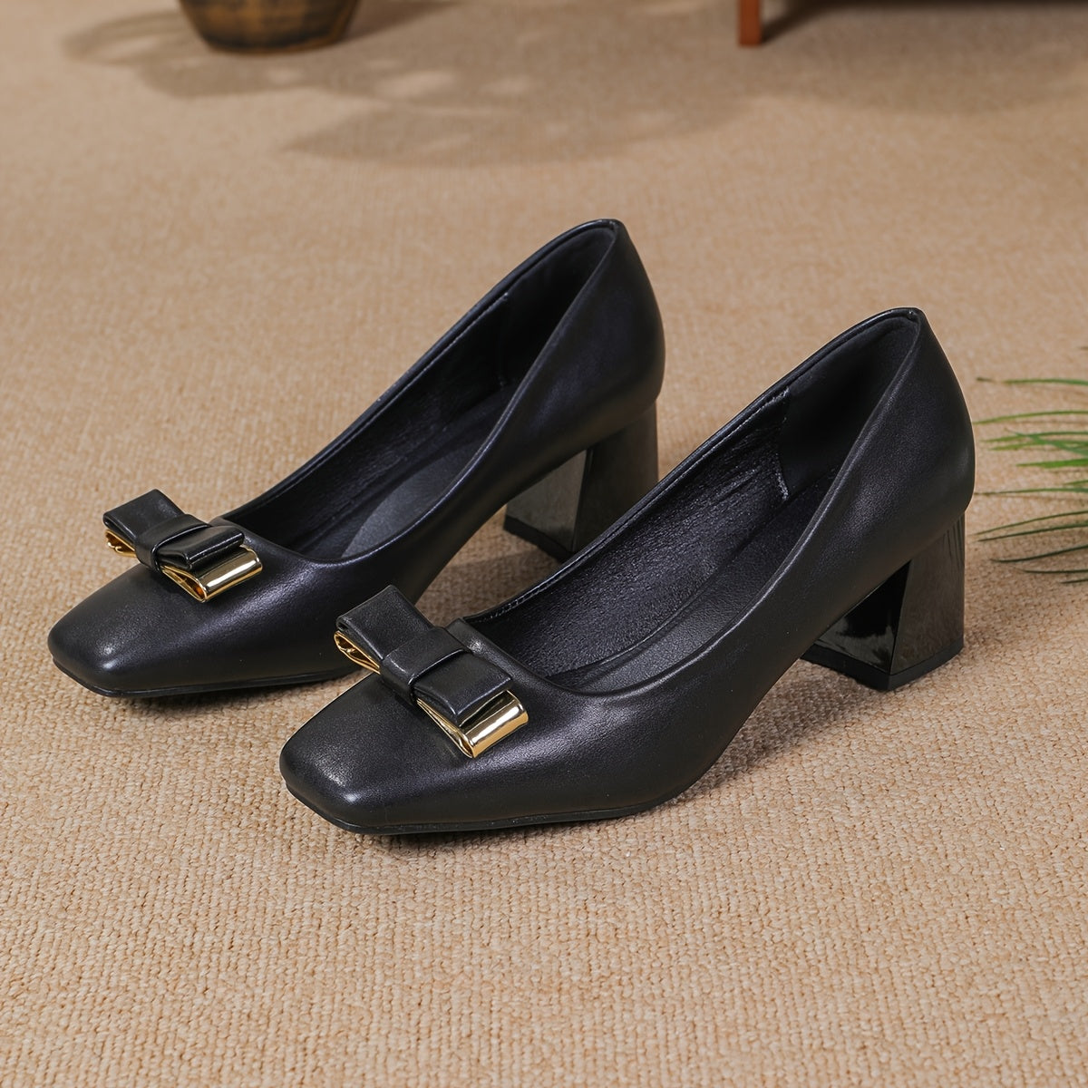 Women's Comfortable Square Toe Shoes for Office and Casual Wear