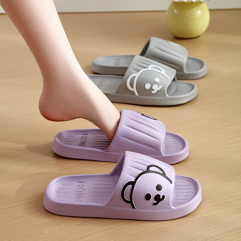 Women’s Eva Bear Design Slippers Non-Slip Indoor Outdoor Shoes Pink White