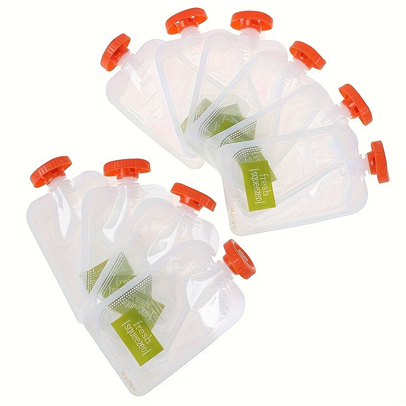 Pack of 10 Food Storage Bags Reusable Fresh Squeeze Bags with PC Material