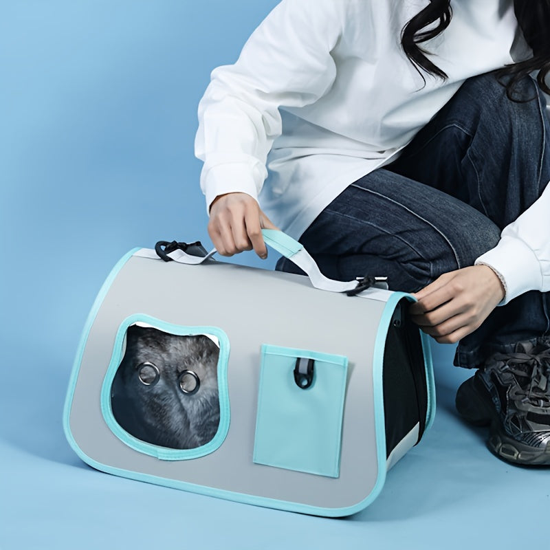 Portable Cat Carrier Bag Soft-Sided Pet Travel Tote with Zipper Closure for Small Dogs and Cats