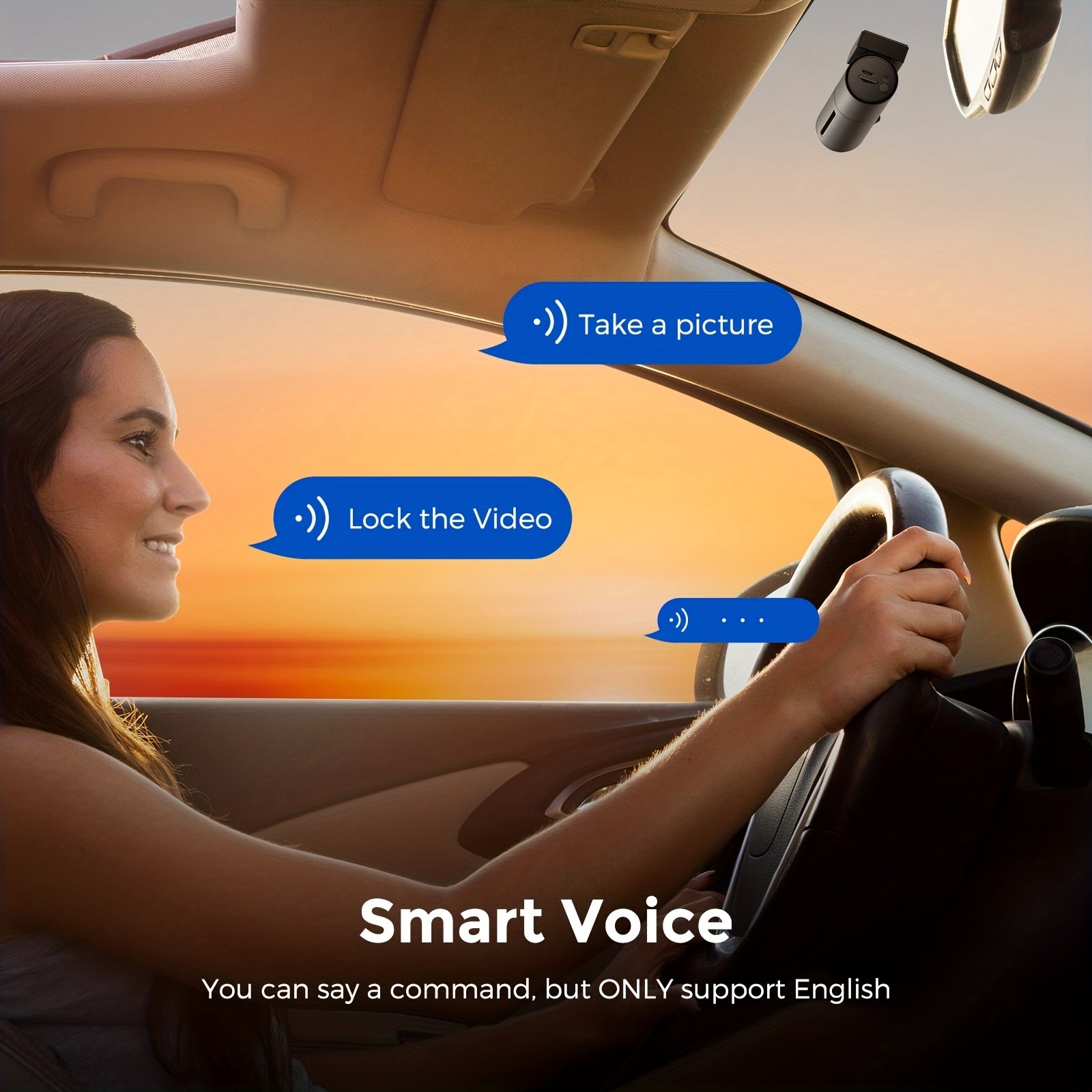 AZDOME M300S 4K HD видеорегистратор с записью спереди и сзади в реальном времени, 5G WiFi, GPS, голосовым управлением, WDR, G-сенсором, мониторингом парковки и включенной SD-картой.