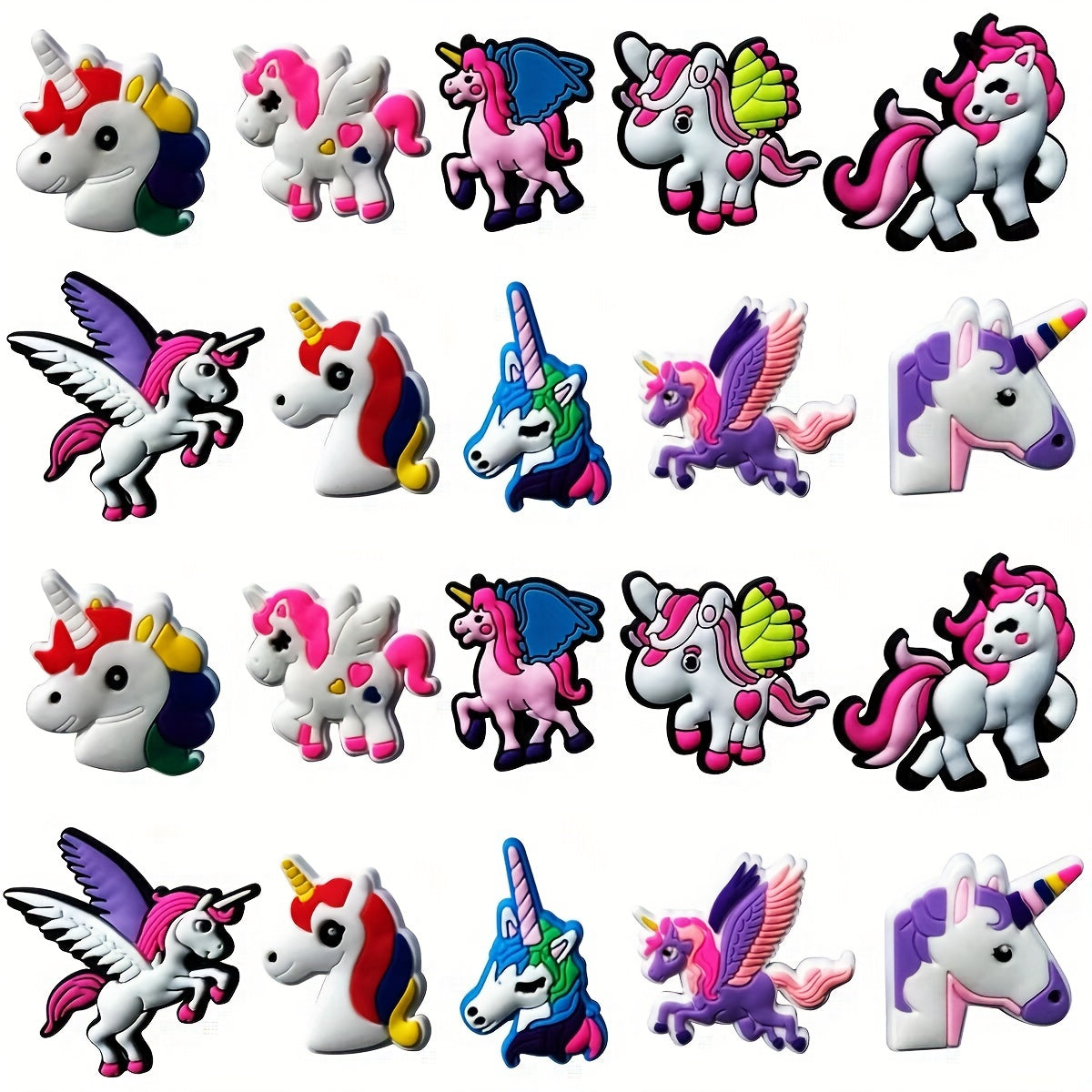 Unisex Plastic Unicorn Shoe Decoration Charms for Sneakers, DIY Accessories