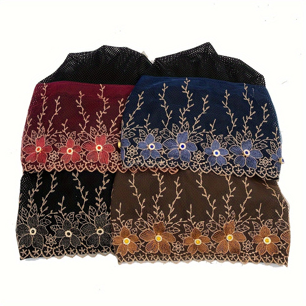 Women's Polyester Turban Hat with Rhinestones Breathable Summer Headscarf for Chemo Patients