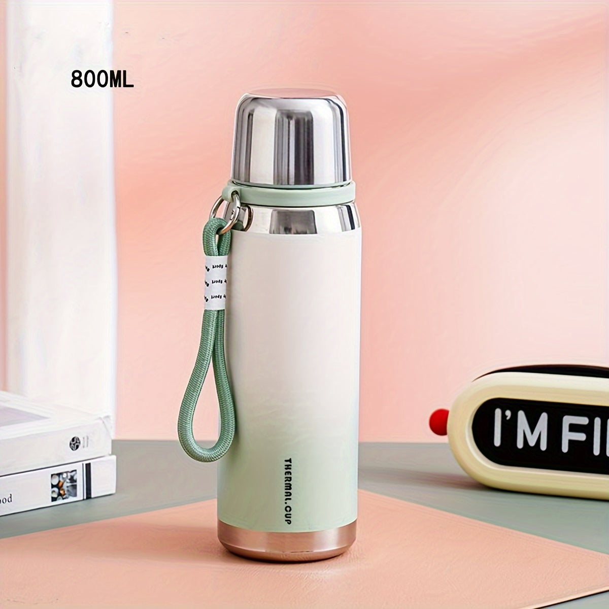 Gradient Stainless Steel Water Bottle 600ml Insulated Durable with Lid