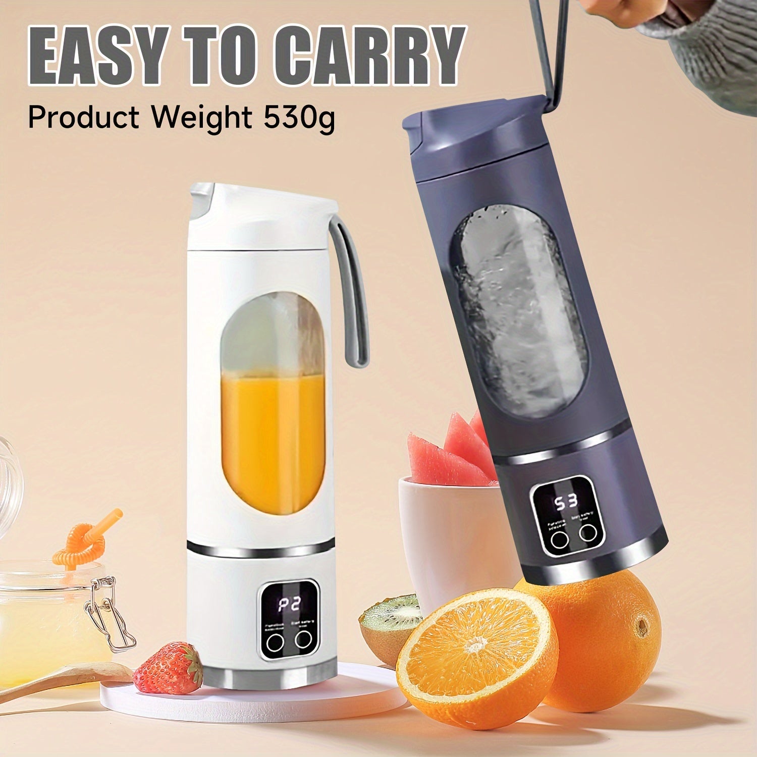 Portable Battery-Powered Blender Juicer for Smoothies and Ice