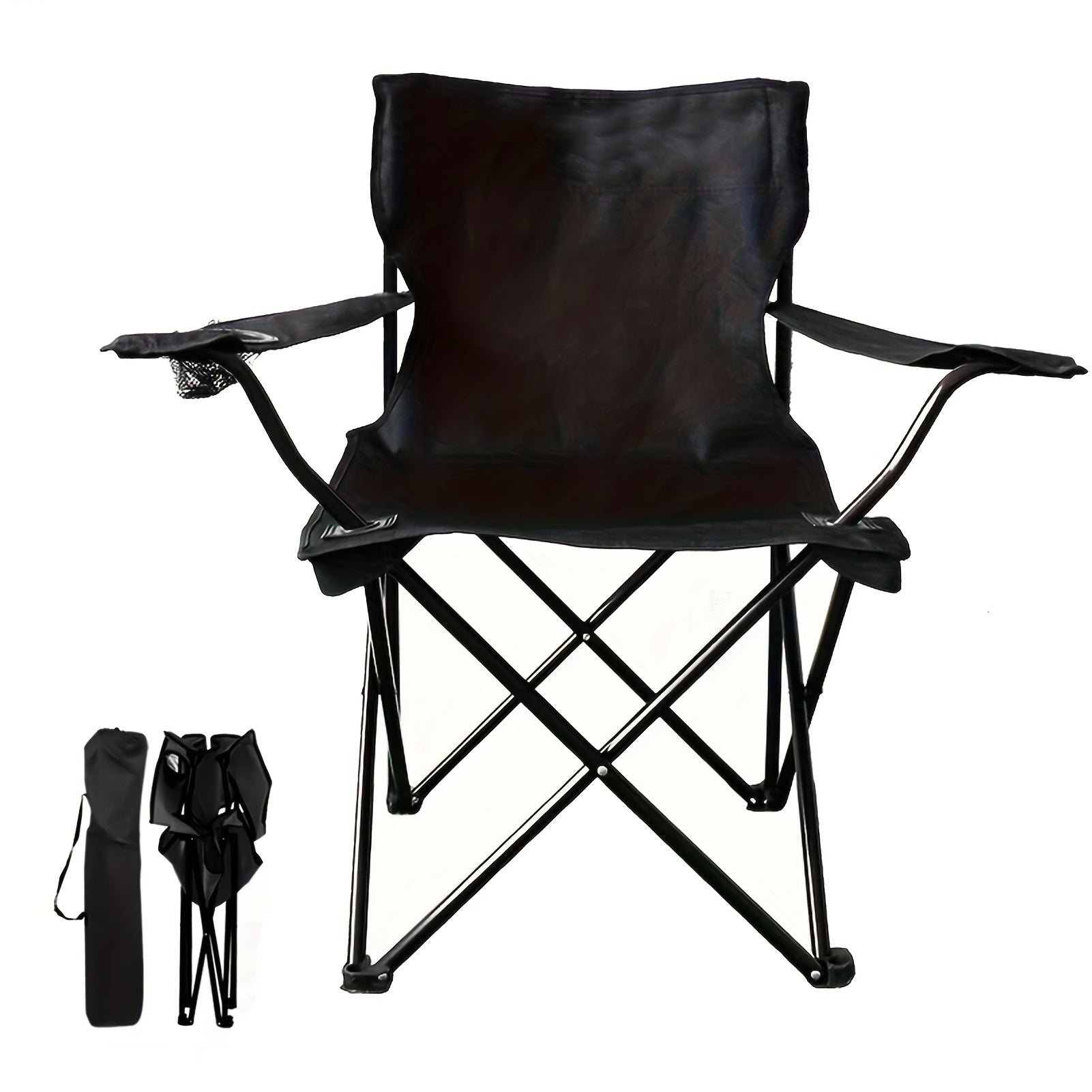 Portable Folding Camping Chair with Water Cup Holder and Carrying Bag