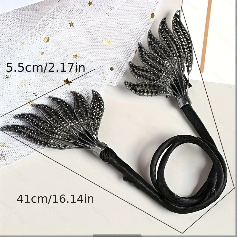 Women Gold Double Wing Hair Curler and Diamond Hair Band for Stylish Buns