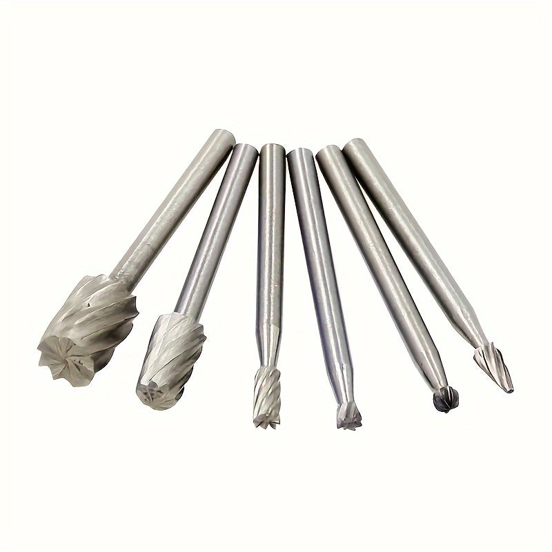6-Piece High-Speed Steel Rotary Woodworking Tool Set for DIY Carpentry