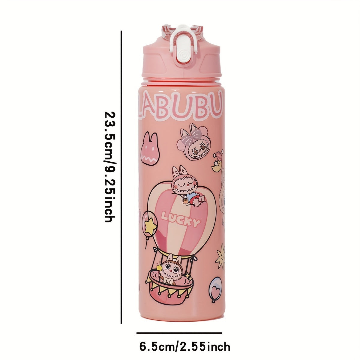 23oz suyuqlik o'tkazmaydigan portativ suv shishasi, sport, lager va maktab uchun qo'l halqasi bilan