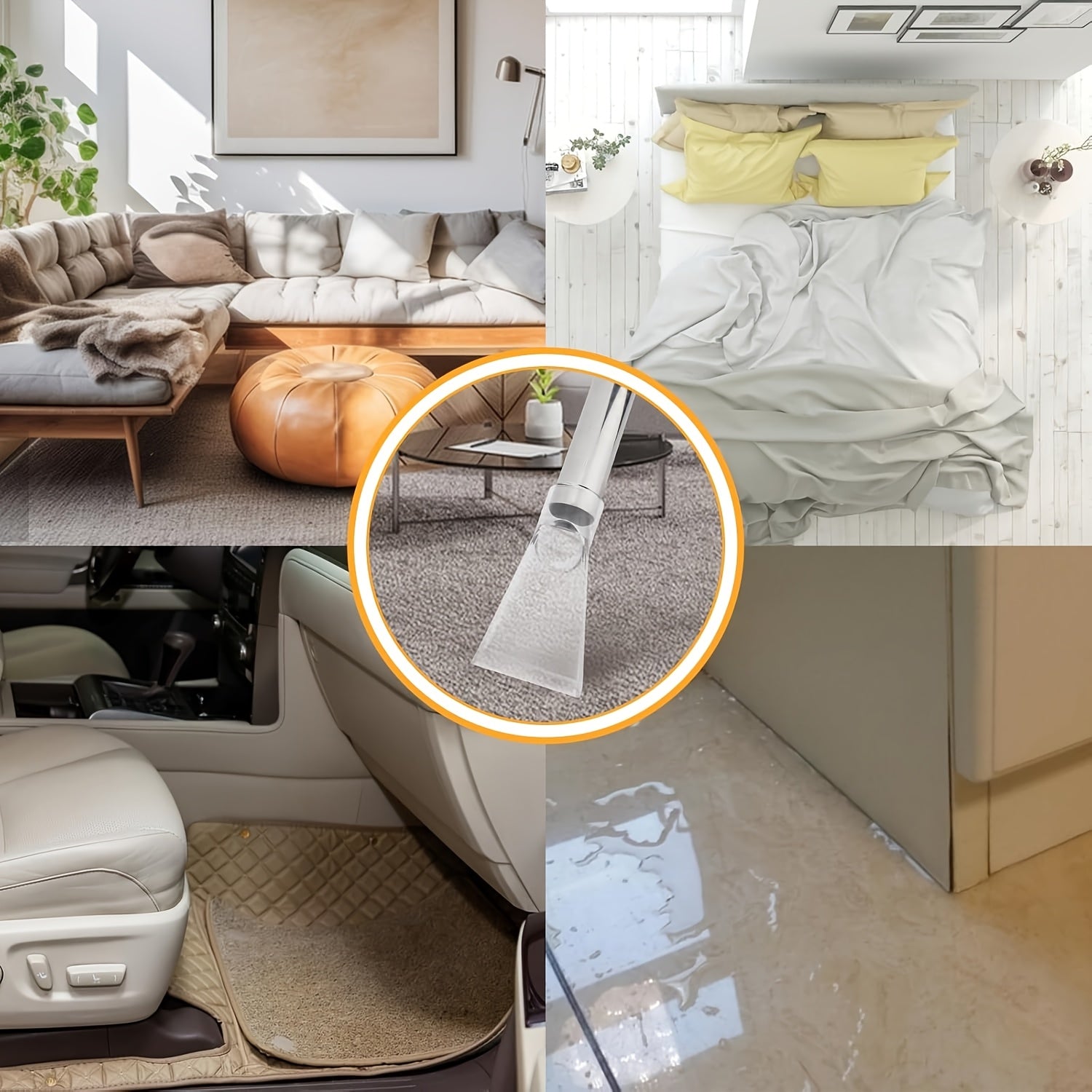 Vacuum Cleaner Nozzle Rotating Head Brush for Floors Carpets Furniture Upholstery Durable PE Material Easy Attach