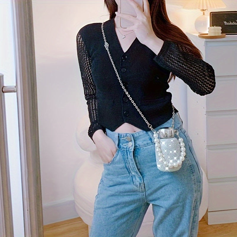 Double Layer Stainless Steel Water Bottle 260ml 8.8oz with Rhinestones for Hot Cold Drinks