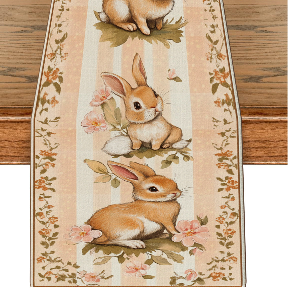 Easter Bunny Throw Blanket with Carrots Paisley Pattern for Spring Home Decor
