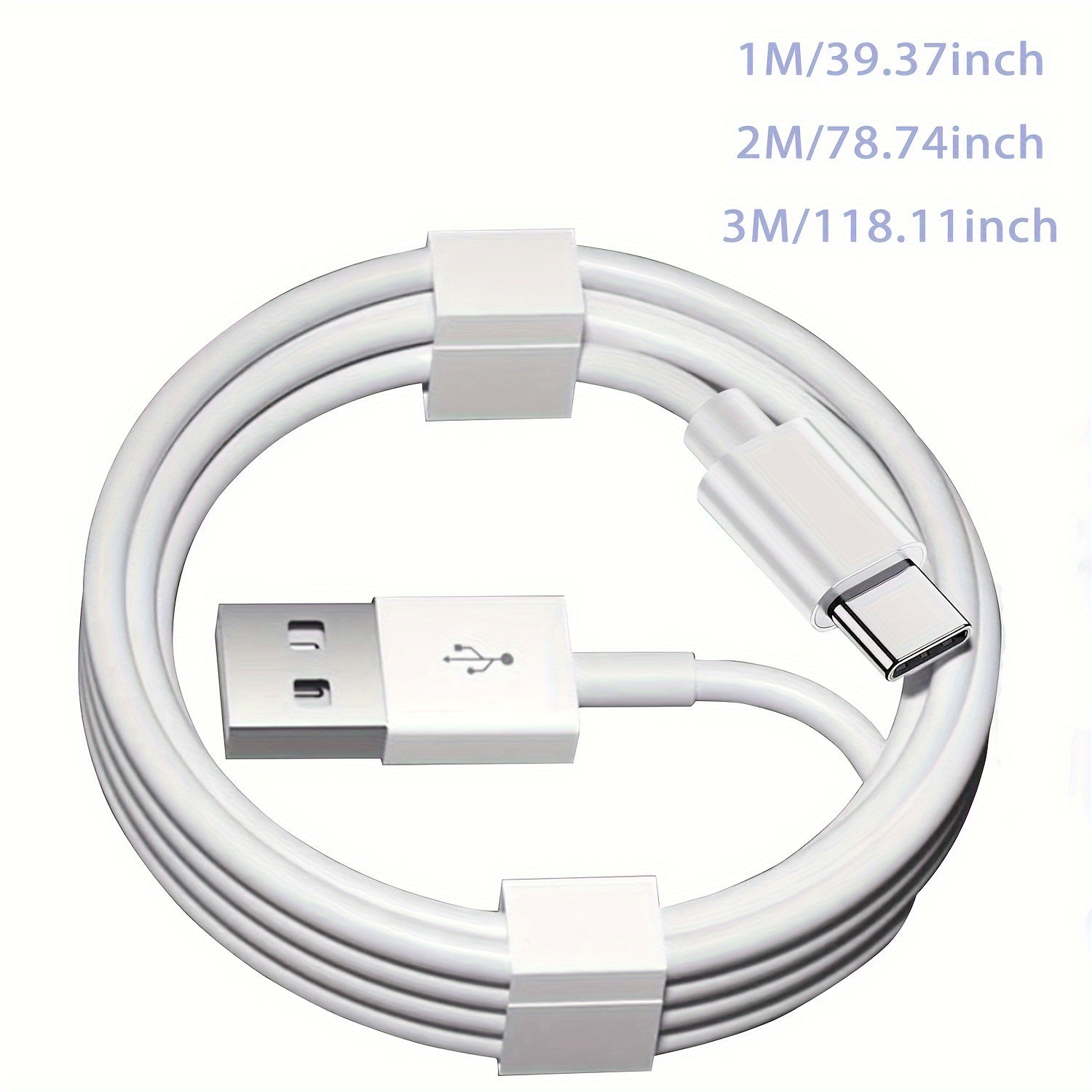 60W USB Type C Charging Cable Flat 91cm 182cm 304cm for Samsung iPhone 15 Pro Max