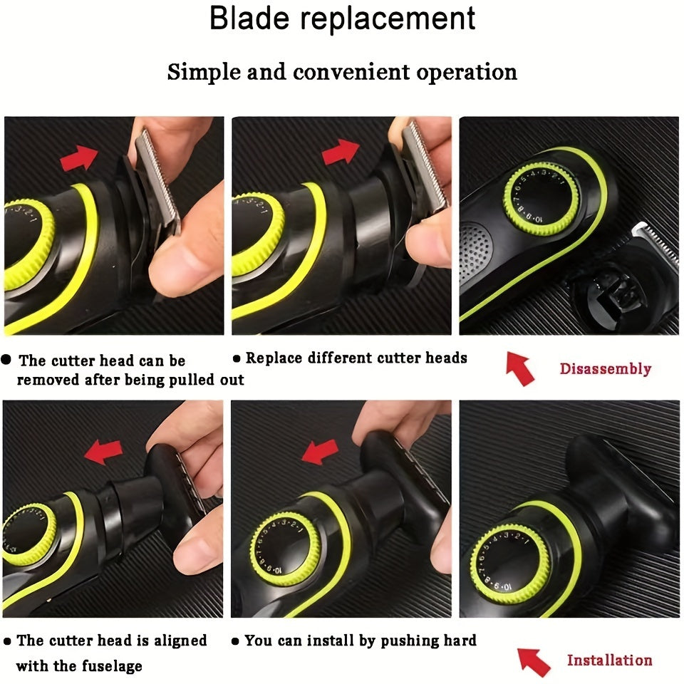 Men's Electric Hair Clippers Set with LED Display USB Rechargeable Lithium Battery Grooming Kit Beard Trimmer Nose Hair Clipper Razor