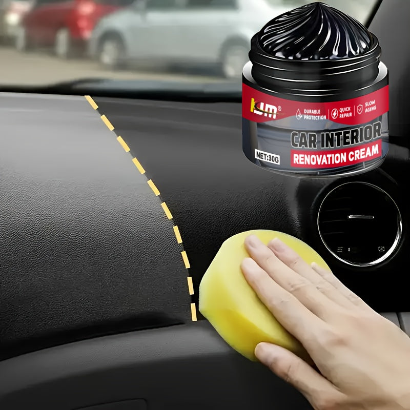 Cuidado de interiores de coche universal en negro brillo, pulimento de 2oz, recubrimiento de plástico ABS, cera para tablero
