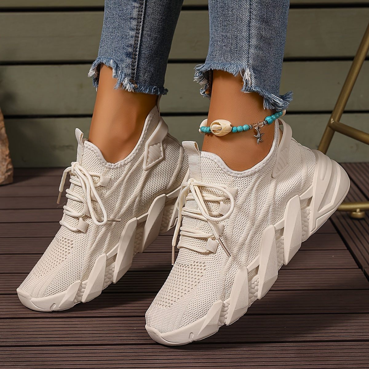 Women's Breathable Mesh Casual Sneakers Low-Top Walking Shoes