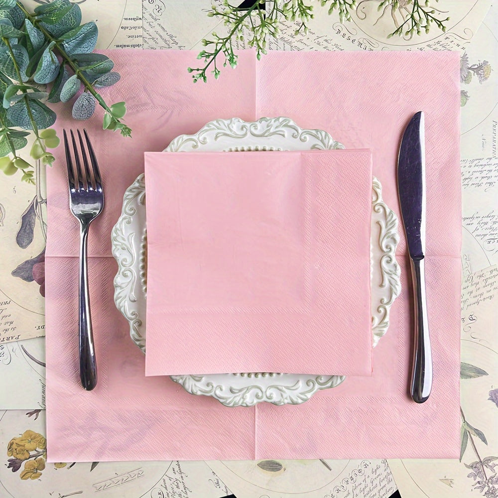 Bir martalik pushti qog'oz joy matritsasi, to'rtburchak, 33 sm, to'ylar, partiyalar, tug'ilgan kunlar uchun, 20 ta paket