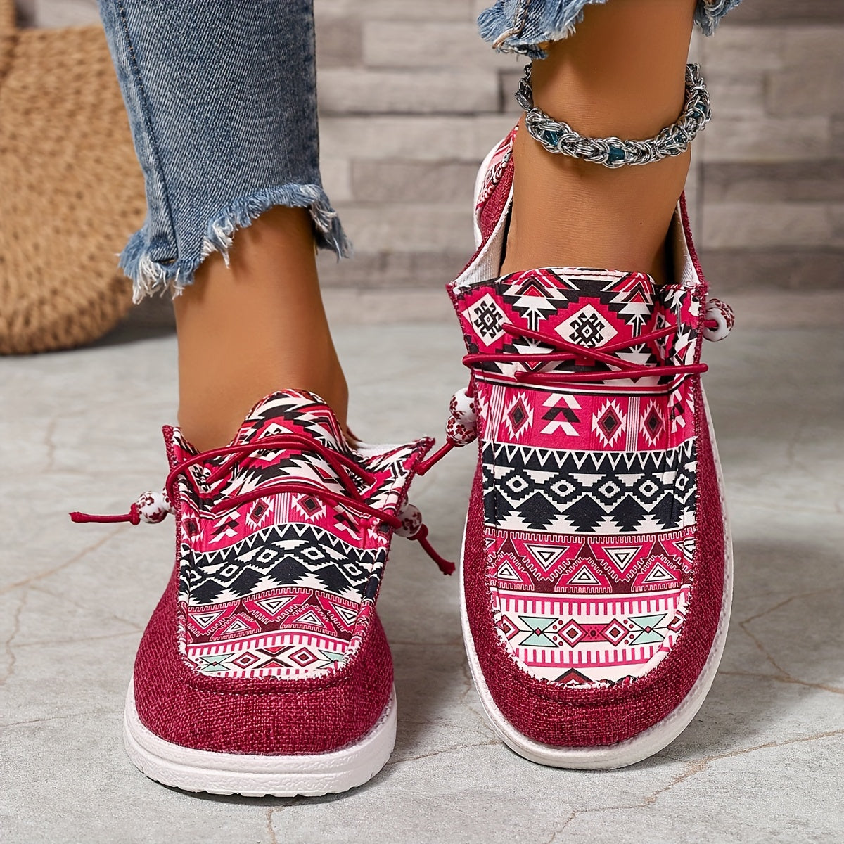 Women's Bohemian Beaded One-Kick Sandals Casual Summer Footwear