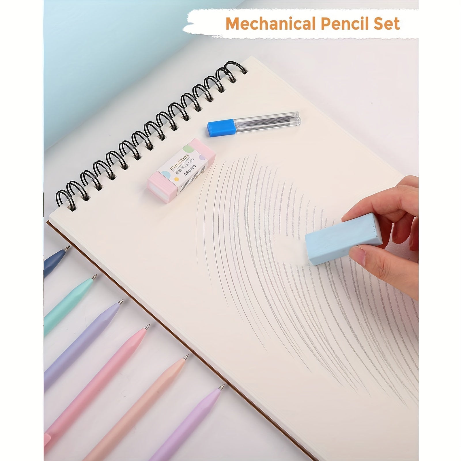 Set de papelería de 44 piezas con estuche grande para lápices, resaltadores, bolígrafos de gel y lápices mecánicos para la escuela