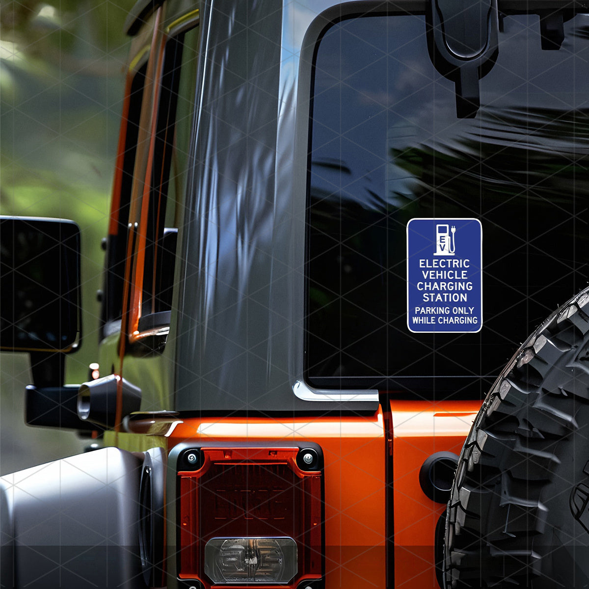 Self Adhesive Vinyl EV Charging Warning Sticker for Electric Vehicles