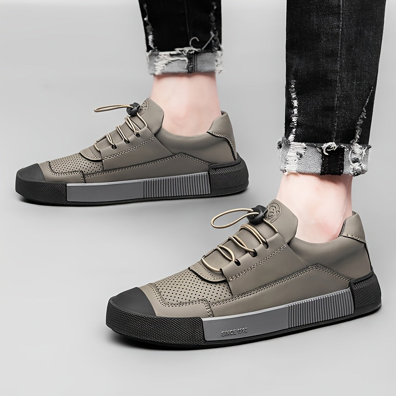Men's Casual Sneakers Breathable Synthetic Upper Rubber Sole All-Season Low Top Streetwear