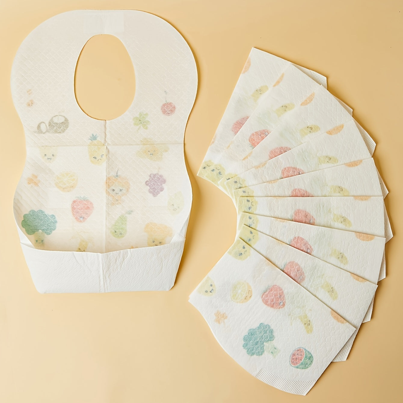 Set of 10 Waterproof Disposable Baby Bibs for Travel and Feeding