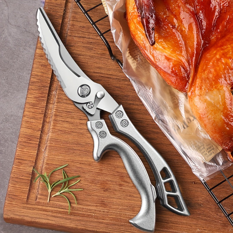 1-Pack Ambidextrous Poultry Shears Heavy Duty Stainless Steel Meat Fish Scissors