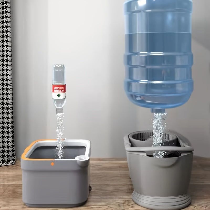 Mopa de acero inoxidable con doble función para limpieza en húmedo y en seco, lavado sin manos